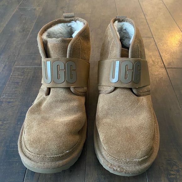 UGG Neumel ll brown suede pull on shearling lined ankle boots - Picture 2 of 9